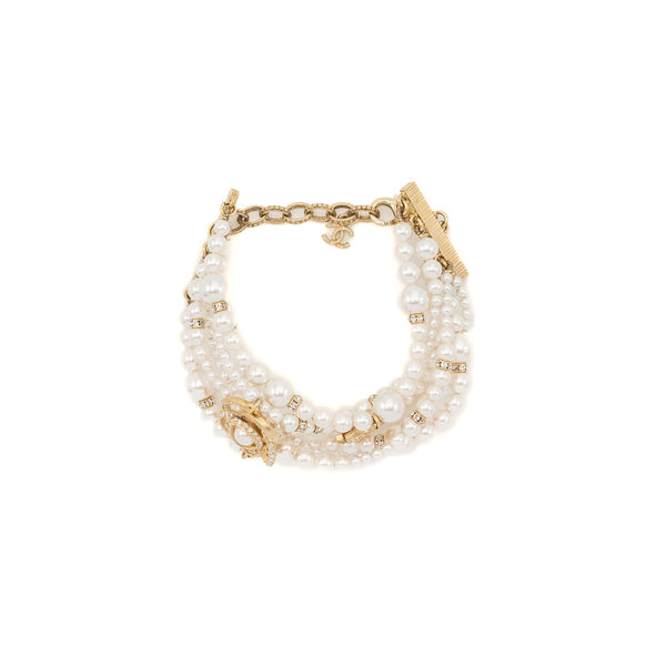 Chanel Pearl chain bracelet gold tone
