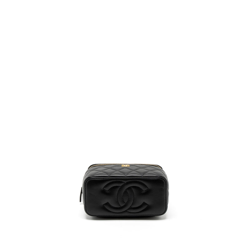 Chanel Pearl Crush Long Vanity with Chain Lambskin Black GHW (Microchip)