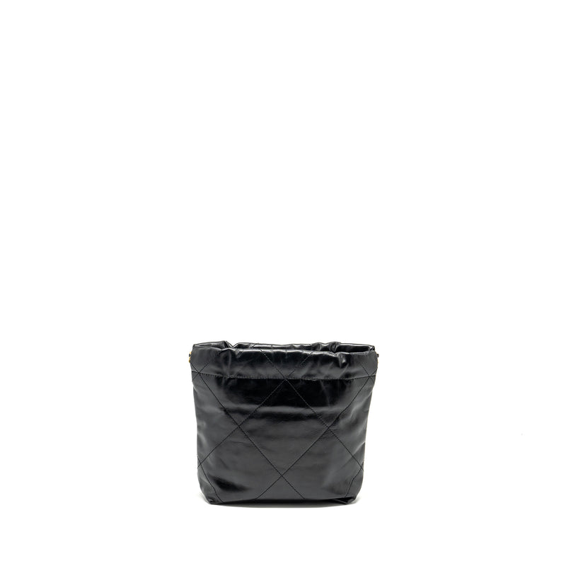 Chanel Mini 22 Bag Shiny Calfskin BLACK GHW (Microchip)