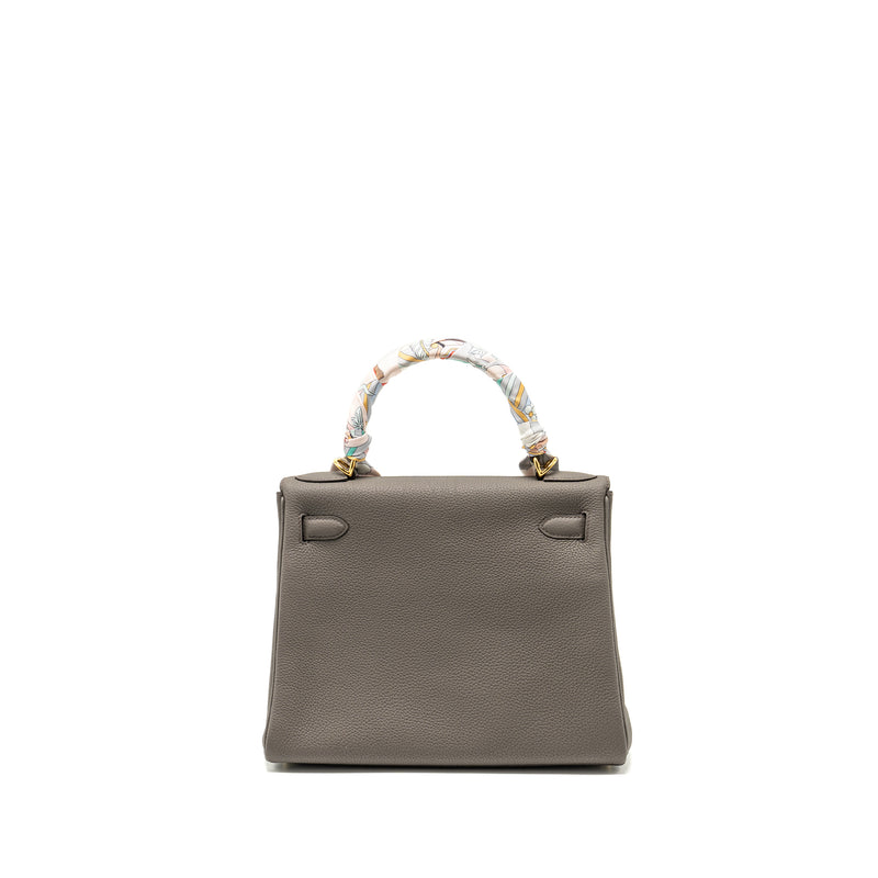 Hermes Kelly 28 Togo Gris Etain GHW stamp U