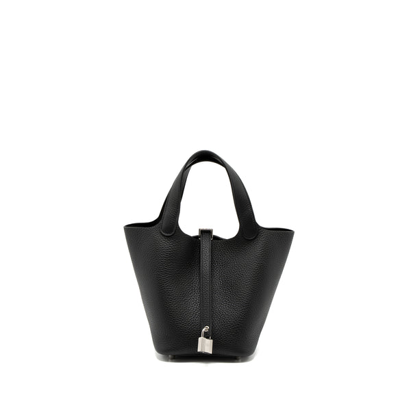 Hermes Picotin 18 Lock Bag Clemence Black SHW Stamp B
