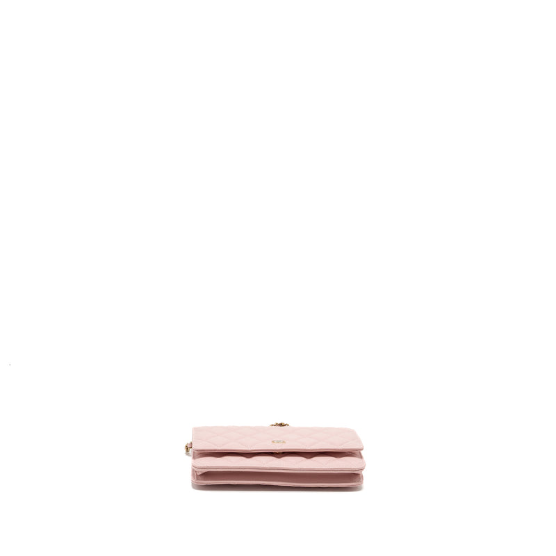 Chanel Classic Wallet On Chain Caviar Light Pink LGHW(Microchip)