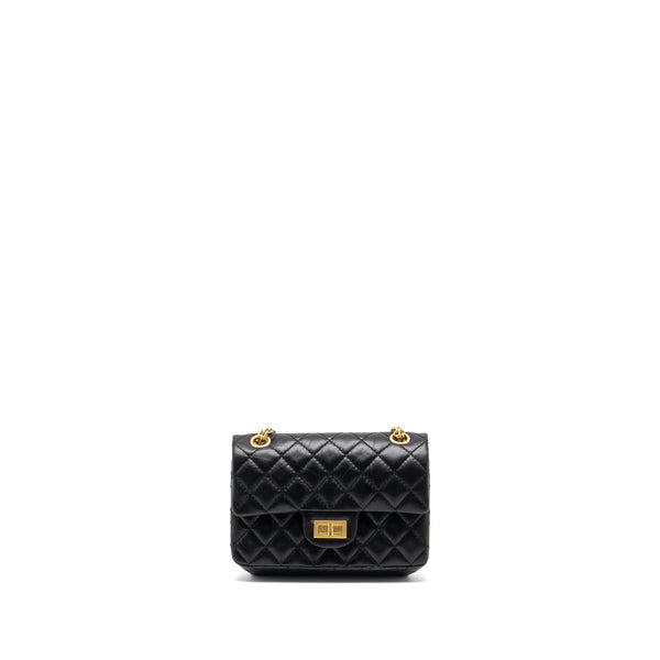 Chanel Mini 2.55 Reissue Flap Bag Aged Calfskin Black GHW (Microchip)