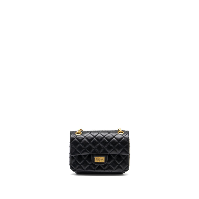 Chanel Mini 2.55 Reissue Flap Bag Aged Calfskin Black GHW (Microchip)