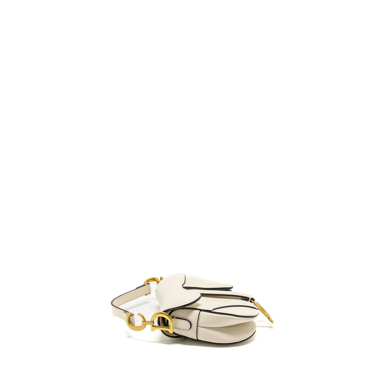 Dior Mini Saddle Bag Calfskin White GHW