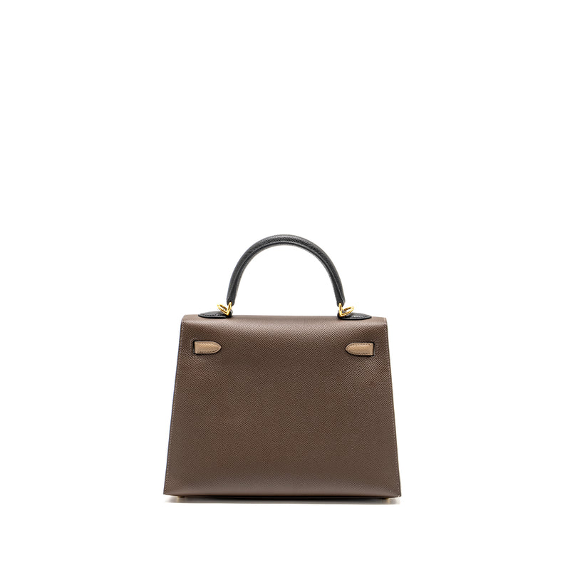Hermes Kelly 25 Epsom Ecorce/Etoupe/Noir GHW Stamp B