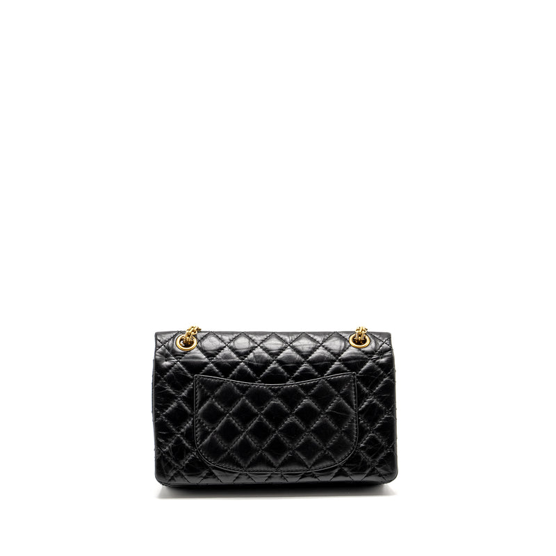 Chanel small 2.55 225 reissue flap bag aged calfskin black GHW