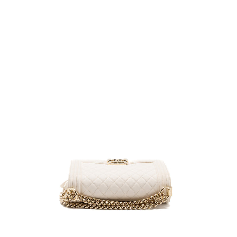 CHANEL MEDIUM LE BOY CAVIAR WHITE LGHW