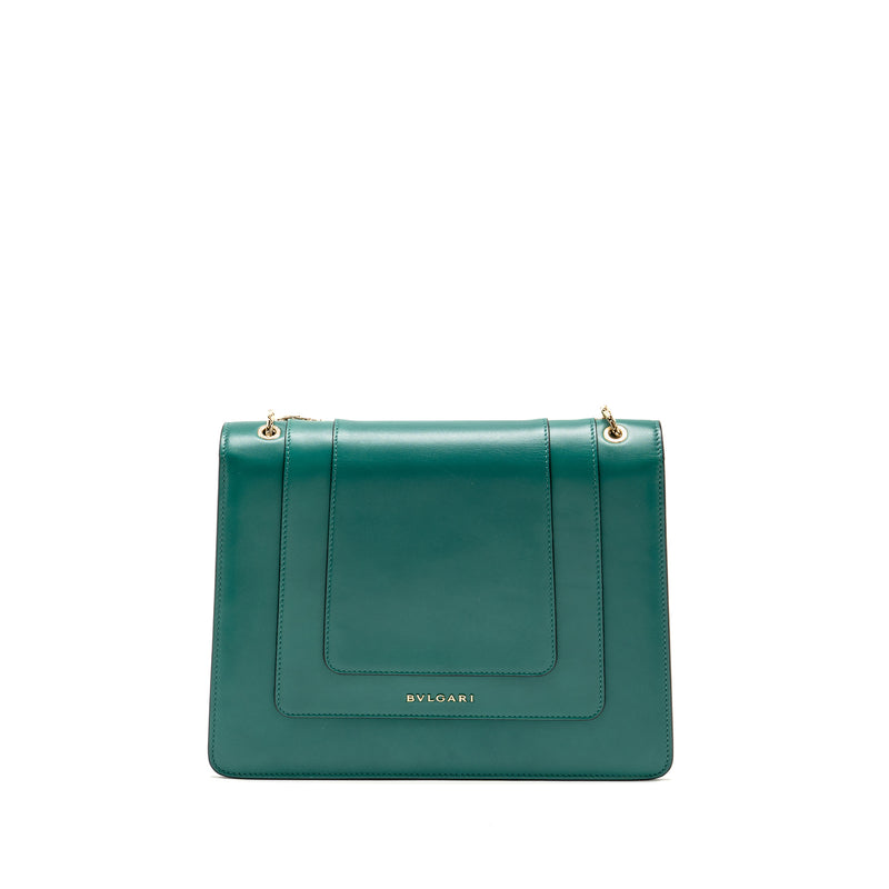 BVLGARI Serpenti Forever Shoulder Bag Calfskin Green LGHW