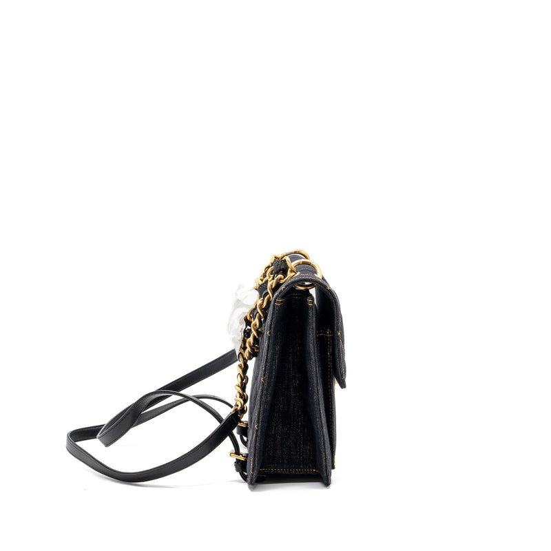 Chanel 23S flap backpack denim dark blue Brushed GHW (microchip)