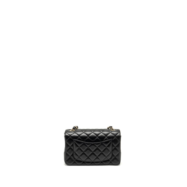 Chanel Mini Rectangular Flap Bag Lambskin Black LGHW (microchip)