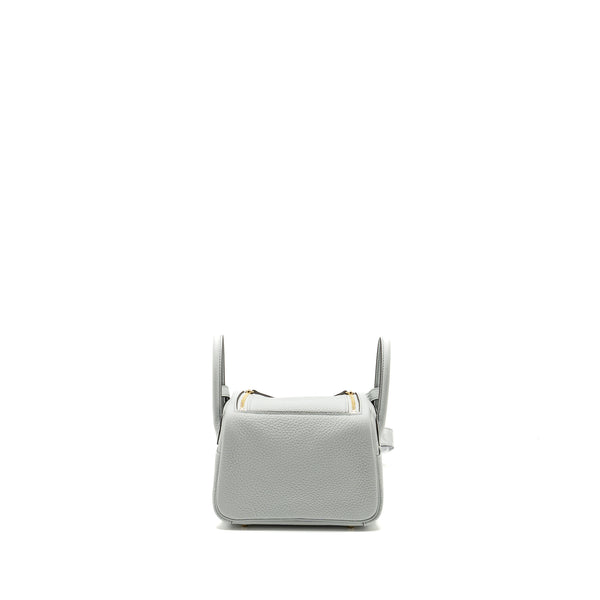 Hermes Mini Lindy Clemence Blue Pale GHW Stamp B