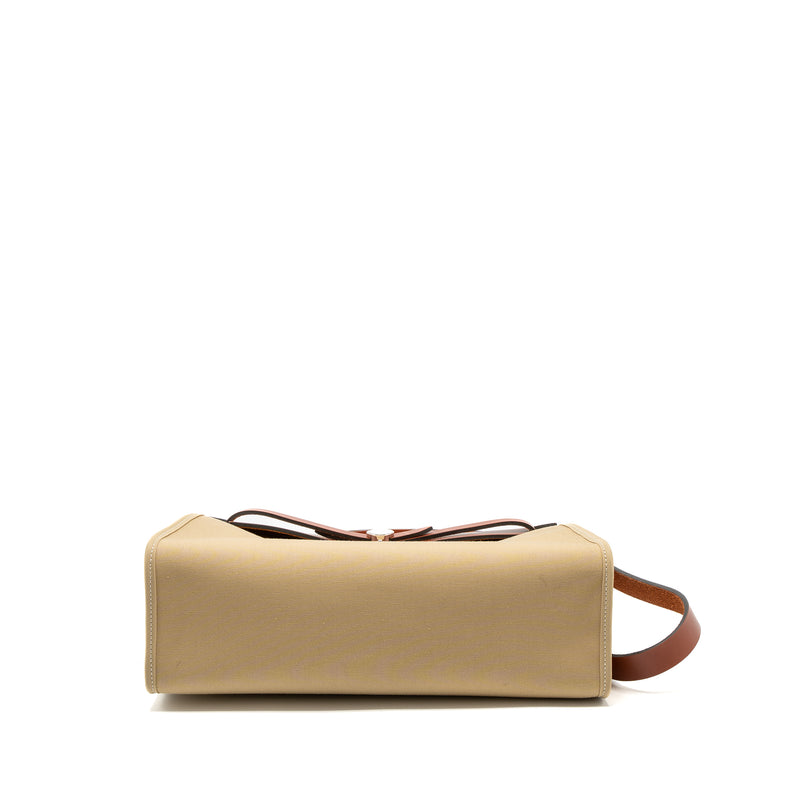 Hermes Herbag 31 Zip Bag Toile Officer Canvas Trench/Cuivre SHW Stamp A