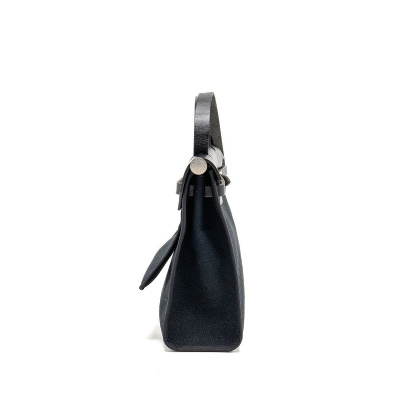 Hermes Herbag 31 zip bag canvas/ hunter leather black SHW stamp Y