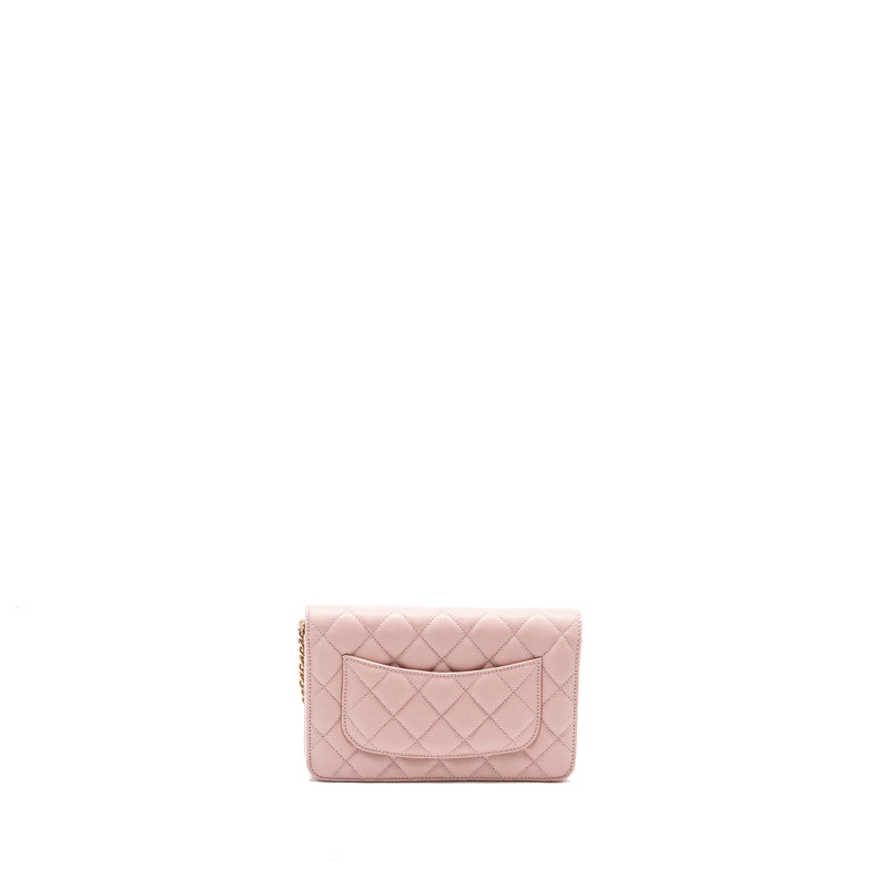Chanel Classic Wallet On Chain Caviar Light Pink LGHW(Microchip)