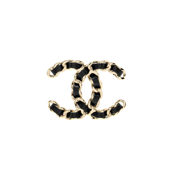 Chanel CC Logo Leather Chain Brooch LGHW