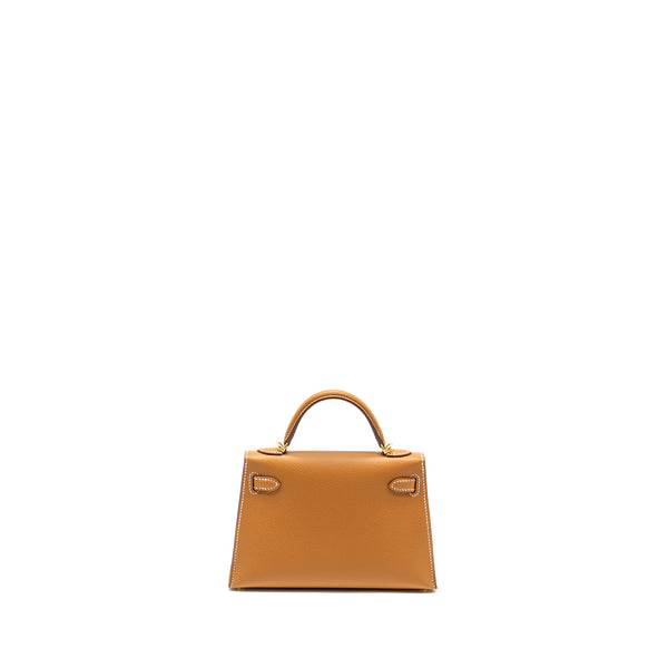 Hermes Mini Kelly II Epsom Gold GHW Stamp W