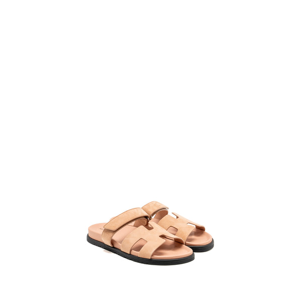 Hermes Size 41 Chypre Sandals Chèvre Goatskin/ Suede Nude