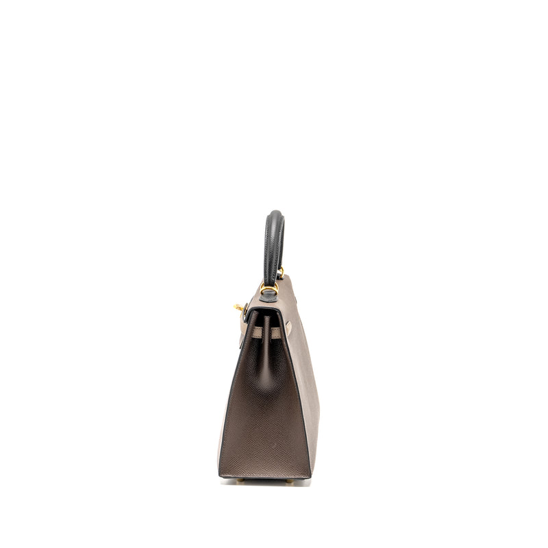 Hermes Kelly 25 Epsom Ecorce/Etoupe/Noir GHW Stamp B