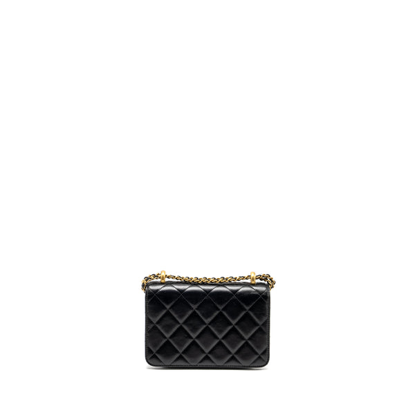 Chanel gold crush mini flap bag calfskin black GHW (microchip)