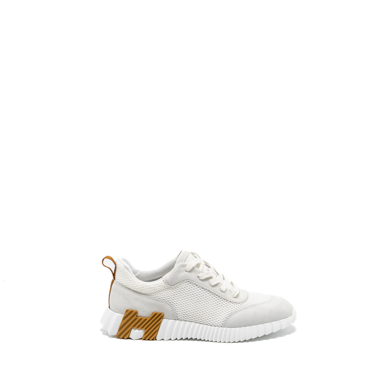 HERMES Size 44 Homme Bouncing Sneaker Leather Blanc/Beige