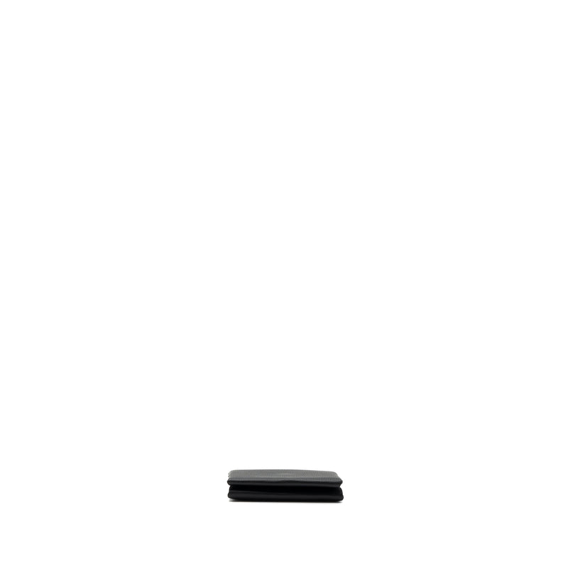 Hermes Calvi Duo Compact Card Holder Epsom Black SHW Stamp B