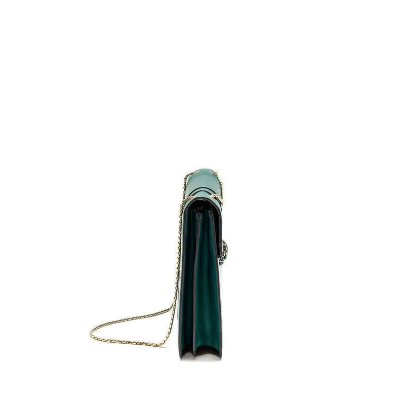 BVLGARI Serpenti Forever Shoulder Bag Calfskin Green LGHW