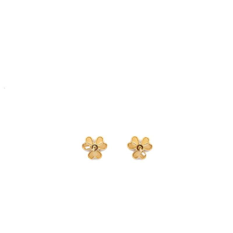 Van Cleef & Arpels Frivole earrings mini model yellow gold diamonds