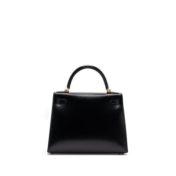 Hermes Kelly 28 Box Leather Black GHW Stamp Y