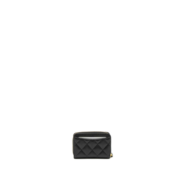 Chanel Zip Card Holder Caviar Black GHW (Microchip)