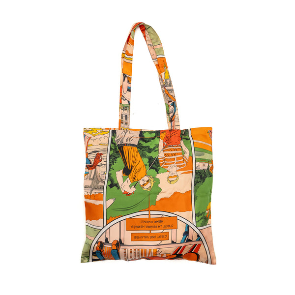 Hermes Silk Tote bag La Jeunesse et lelegance multicolor
