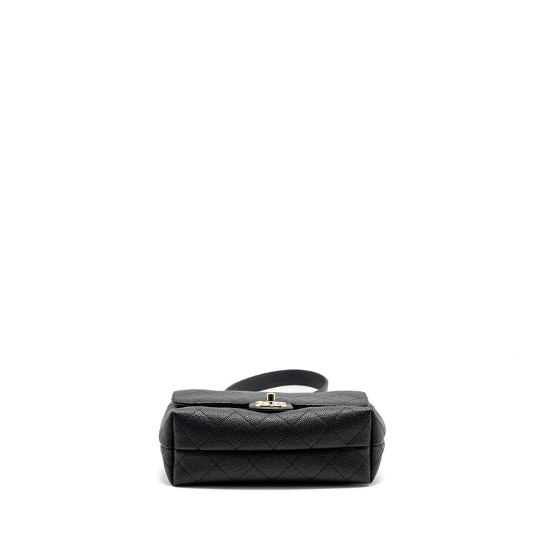 Chanel Chain Handle Flap Bag Quilted Calfskin Black LGHW