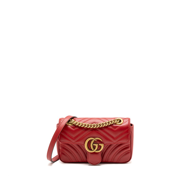 Gucci Mini GG Marmont matelasse calfskin red GHW