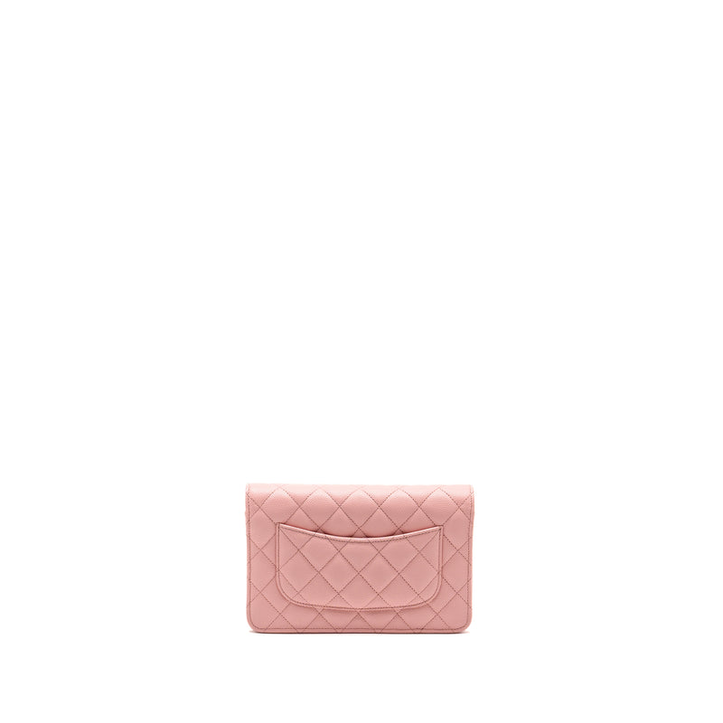 Chanel Classic Wallet on Chain Caviar Pink LGHW (Microchip)