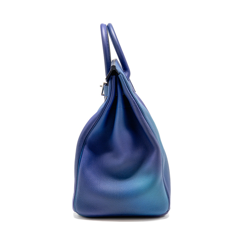 Hermes Hac Birkin 40 Cosmos Limited Edition Togo Blue Nuit / Violet Brushed SHW Stamp Y