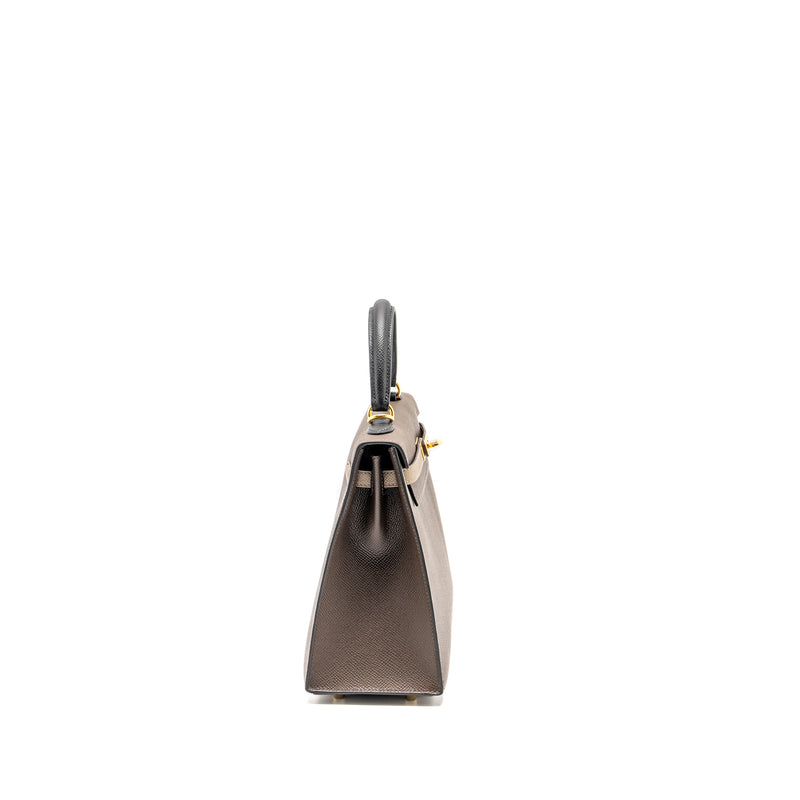 Hermes Kelly 25 Epsom Ecorce/Etoupe/Noir GHW Stamp B