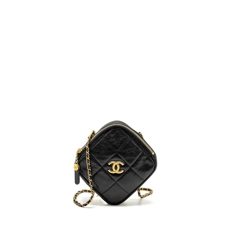 Chanel Quilted shape chain bag caviar black GHW