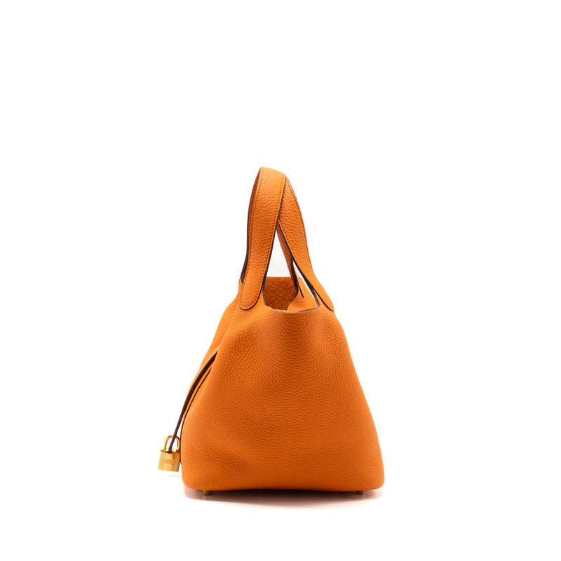 Hermes Picotin 18 Clemence 93 Orange GHW Stamp U
