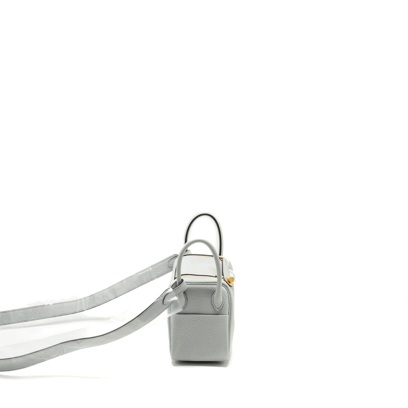 Hermes Mini Lindy Clemence Blue Pale GHW Stamp B
