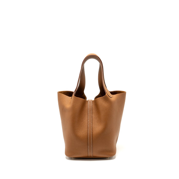 Hermes Picotin 22 Clemence gold GHW stamp Z