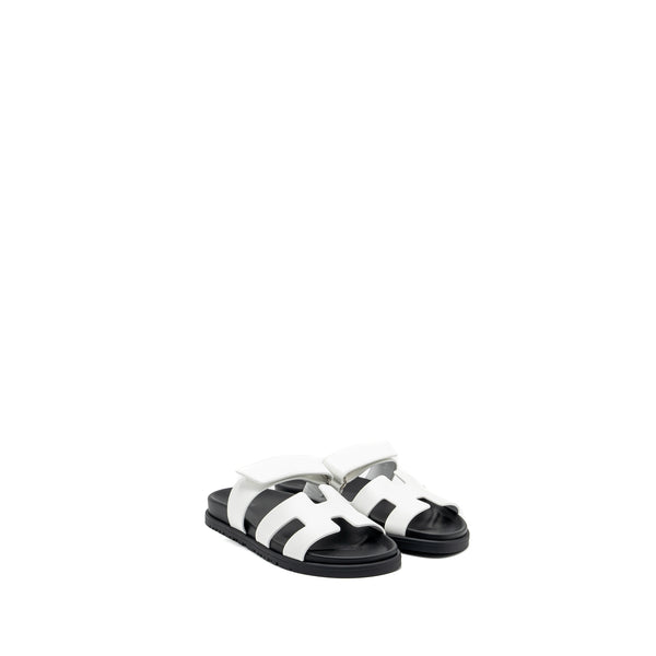 Hermes size 36 Chypre sandals black/white