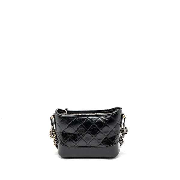 Chanel Small Gabrielle Hobo Bag Aged Calfskin Black Multicolour Hardware