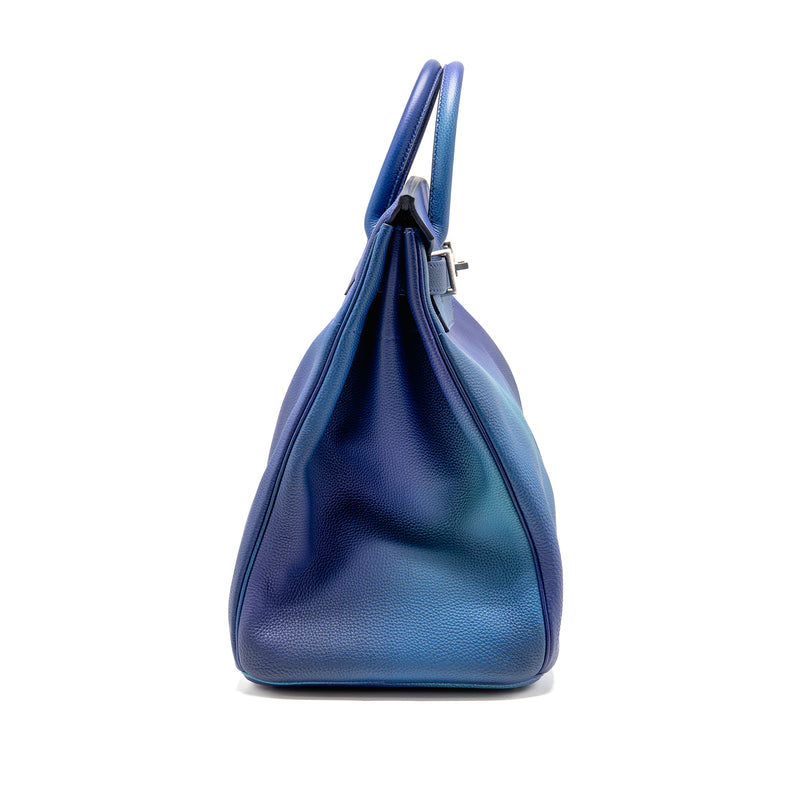 Hermes Hac Birkin 40 Cosmos Limited Edition Togo Blue Nuit / Violet Brushed SHW Stamp Y