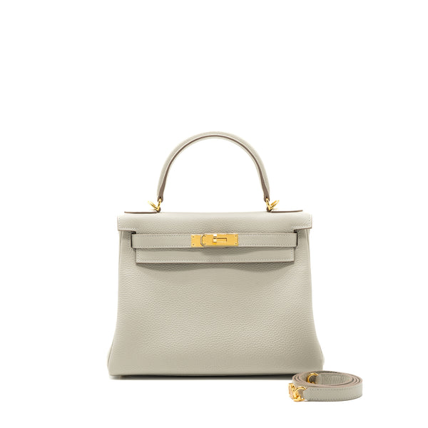 Hermes kelly 28 togo leather gris perle GHW stamp U