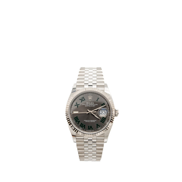 Rolex 36mm Datejust Oyster Perpetual Oystersteel and White Gold Slate Dial Jubilee Bracelet Model:126234-0045