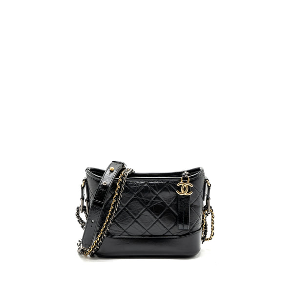 Chanel small Gabrielle hobo bag calfskin black Multicolour hardware