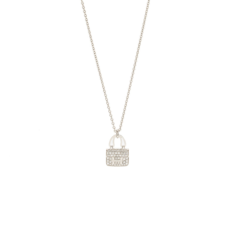 HERMES Amulette Constance Pendant White Gold With Diamonds