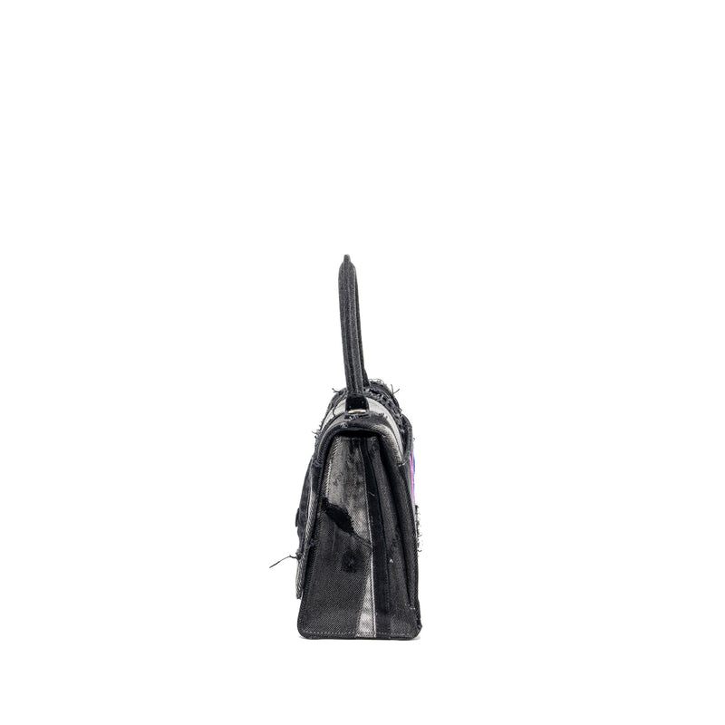 Balenciaga medium hourglass bag limited edition denim black/multicolour SHW