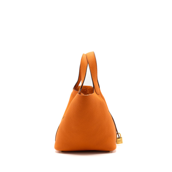 Hermes Picotin 18 Clemence 93 Orange GHW Stamp U