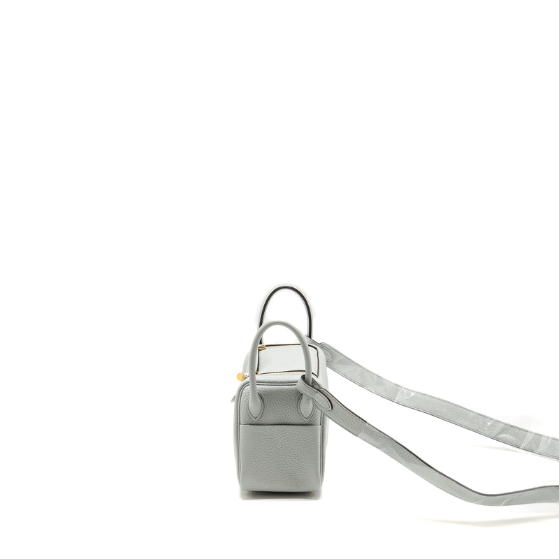 Hermes Mini Lindy Clemence Blue Pale GHW Stamp B
